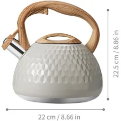 Itopfox Tea Kettle With Wood Pattern Handle, Loud Whistle, Food Grade Stainless Steel, Anti-Hot Handle, Rust-Resistant, Suitable For All Heat Sources -Kid's Home GUEST 1b23a95a 6a66 4acf 88da 257d7389928b