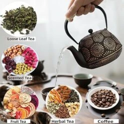 Itopfox Japanese Cast Iron Teapot, Enamel-Coated Stovetop Kettle With Stainless Steel Infuser & Heat-Resistant Handle, Traditional Iron Pot -Kid's Home GUEST 1b5996df f863 4993 ad6d 144fec99660e