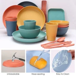 Itopfox 48 Pcs Dinnerware Sets, Unbreakable Plates & Bowls, Reusable For 4, Travel Camping Picnic Home Party Cutlery Set, Dishwasher Microwave Safe 12 Itopfox 48 Pcs Dinnerware Sets, Unbreakable Plates & Bowls, Reusable For 4, Travel Camping Picnic Home Party Cutlery Set, Dishwasher Microwave Safe -Kid's Home GUEST 1c46f5f0 86e5 45b6 bddf 0911017d7b71