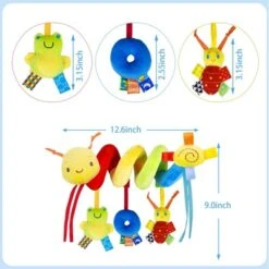 Itopfox Baby Crib Hanging Rattles Toys - Infant Worm Crib Bed Around Rattle Bell Cartoon Insect Spiral Hanging Toy For Stroller Car Seat -Kid's Home GUEST 1d46adb4 be13 4649 8cb6 ea7c6aaffecd