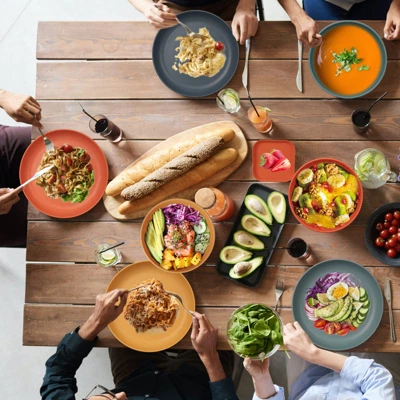 Itopfox 48 Pcs Dinnerware Sets, Unbreakable Plates & Bowls, Reusable For 4, Travel Camping Picnic Home Party Cutlery Set, Dishwasher Microwave Safe 6 Itopfox 48 Pcs Dinnerware Sets, Unbreakable Plates & Bowls, Reusable For 4, Travel Camping Picnic Home Party Cutlery Set, Dishwasher Microwave Safe - Image 6