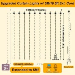 Itopfox Warm White LED Fairy Curtain String Lights With Remote Control For Wedding, Party, Home, Garden, Indoor Decorations -Kid's Home GUEST 1e9067af e622 481e b3cb 1cea271ca2f9