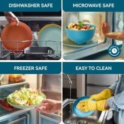 Itopfox Wheat Straw Dinnerware Set-16 Unbreakable Plates, Bowls, Cups & Sauce Dishes, Microwave & Dishwasher Safe For Kitchen, Parties & Camping 12 Itopfox Wheat Straw Dinnerware Set-16 Unbreakable Plates, Bowls, Cups & Sauce Dishes, Microwave & Dishwasher Safe For Kitchen, Parties & Camping -Kid's Home GUEST 1f3ceff1 8ae9 463c ab7d 216bee3c2560