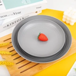 Itopfox 48-Piece Grey Wheat Straw Dinnerware Set Unbreakable Plates, Bowls, And Cups For 12, Dishwasher Safe, Perfect For Camping, BBQs & Gatherings 12 Itopfox 48-Piece Grey Wheat Straw Dinnerware Set Unbreakable Plates, Bowls, And Cups For 12, Dishwasher Safe, Perfect For Camping, BBQs & Gatherings -Kid's Home GUEST 200885cc e8f0 44f5 b32b 926fb42a7452