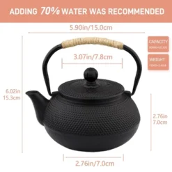 Itopfox Small Cast Iron Teapot With Stainless Steel Infuser For Loose Leaf Tea & Coffee, Stovetop Safe, Enamel Interior, Japanese Style, Black -Kid's Home GUEST 205aafc2 3dc8 4d1c b402 a46f45e679f9