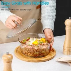 Itopfox Round Glass Casserole Dish With Lid, Borosilicate Oven Safe Bakeware For Cooking, Baking & Serving -Kid's Home GUEST 20ed31cb 4da4 4a5e 8370 ebf0c7a9568c