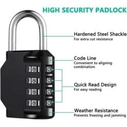 Itopfox Resettable 4-Digit Combination Padlock, Waterproof Heavy Duty Lock For Gym, School, Fence Gate, Toolbox, Employee Locker – 2 Pack -Kid's Home GUEST 221d9b76 388e 4762 8596 42f273311c10
