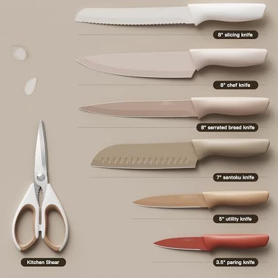 Itopfox 13-Piece Kitchen Knife Set With Anti-Rust Coating, Dishwasher Safe Stainless Steel Chef Knives, Includes 6 Blade Guards, Perfect Holiday Gift 4 Itopfox 13-Piece Kitchen Knife Set With Anti-Rust Coating, Dishwasher Safe Stainless Steel Chef Knives, Includes 6 Blade Guards, Perfect Holiday Gift - Image 4