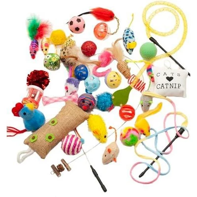 Itopfox Cat Toys Variety Pack For Kitty - 20 Piece Assortment With Wand, Balls, Mice & Feathers For Playful Felines 2 Itopfox Cat Toys Variety Pack For Kitty - 20 Piece Assortment With Wand, Balls, Mice & Feathers For Playful Felines - Image 2