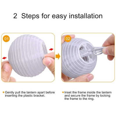 Itopfox Lantern String Lights Plug In, Outdoor White Lights For Patio, Bedroom With 10 Nylon Lanterns (Assembly Required) 2 Itopfox Lantern String Lights Plug In, Outdoor White Lights For Patio, Bedroom With 10 Nylon Lanterns (Assembly Required) - Image 2