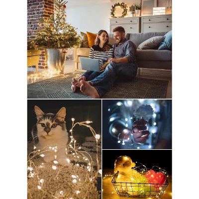 Itopfox Color Changing Fairy String Lights With Remote And Timer, 100 LED USB Silver Wire Starry Fairy Light For Bedroom Party Indoor Decoration 4 Itopfox Color Changing Fairy String Lights With Remote And Timer, 100 LED USB Silver Wire Starry Fairy Light For Bedroom Party Indoor Decoration - Image 4