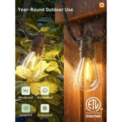 Itopfox 100FT LED Outdoor String Lights With Remote, Dimmable Patio Lights, Timer & 3 Lighting Modes, 32 Shatterproof Edison Bulbs, Waterproof 12 Itopfox 100FT LED Outdoor String Lights With Remote, Dimmable Patio Lights, Timer & 3 Lighting Modes, 32 Shatterproof Edison Bulbs, Waterproof -Kid's Home GUEST 2465c2aa d364 438a 9465 a0054a2542a3