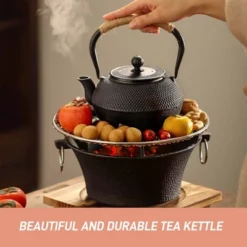 Itopfox Small Cast Iron Teapot With Stainless Steel Infuser For Loose Leaf Tea & Coffee, Stovetop Safe, Enamel Interior, Japanese Style, Black -Kid's Home GUEST 254a8f35 f54f 4e9b 9cd6 051885c30cfd