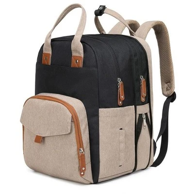 Itopfox Expandable Diaper Backpack For Twins - Dual Compartments, 26-36L Capacity, Includes Changing Pad & Stroller Straps, Unisex Black Khaki 8 Itopfox Expandable Diaper Backpack For Twins - Dual Compartments, 26-36L Capacity, Includes Changing Pad & Stroller Straps, Unisex Black Khaki - Image 8