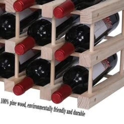 Itopfox Wooden Stackable Wine Rack For Countertop Or Floor - Freestanding Cabinet Holds 20 Bottles -Kid's Home GUEST 257ba658 e42e 4a76 9808 fa71e8cb344f