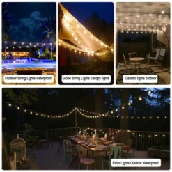 Itopfox Outdoor String Lights Waterproof 200FT With 100+4 Shatterproof LED Edison Bulbs For Party Backyard Gazebo Pergola Cafe, 2Pack X 100ft -Kid's Home GUEST 26b27927 366b 4bc7 918b c2b405800d53