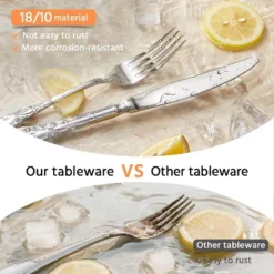 Itopfox Vintage Silverware Set, 20-Piece Stainless Steel Flatware Set For 4 With Floral Handles, Mirror Polished Utensils For Home Restaurant Wedding -Kid's Home GUEST 26df7008 d5da 42ed 99b4 46517c6cb209