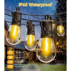 Itopfox Outdoor String Lights With Remote Control, 50Ft Waterproof Dimmable LED Patio Lighting, 15 Edison Bulbs For Backyard, Garden, Gazebo -Kid's Home GUEST 26fd07d8 9e54 48a7 b4aa 3369e263310b