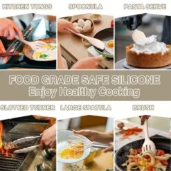 Itopfox 22-Piece Silicone Kitchen Utensil Set, Heat Resistant Cooking Tools With Spatula, Spoon, Whisk, Dishwasher Safe Gadgets For Nonstick Cookware 8 Itopfox 22-Piece Silicone Kitchen Utensil Set, Heat Resistant Cooking Tools With Spatula, Spoon, Whisk, Dishwasher Safe Gadgets For Nonstick Cookware -Kid's Home GUEST 2752af8c 4d4d 41bb a3b5 6fa8a7460884