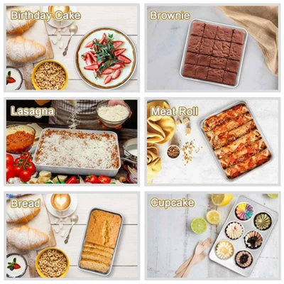 Itopfox Stainless Steel Bakeware Set Of 8, Non-Toxic Oven Safe Pans For Baking, Roasting, Includes Lasagna, Cake, Loaf & Muffin Pans, Dishwasher Safe 2 Itopfox Stainless Steel Bakeware Set Of 8, Non-Toxic Oven Safe Pans For Baking, Roasting, Includes Lasagna, Cake, Loaf & Muffin Pans, Dishwasher Safe - Image 2