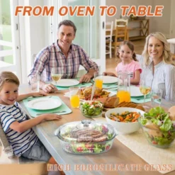 Itopfox 2.8L Glass Casserole Baking Dish With Lid, Large Oval Dish For Oven, Freezer & Microwave, Clear Container -Kid's Home GUEST 297cf3c0 07e7 492f 9831 a1f42f35fda0