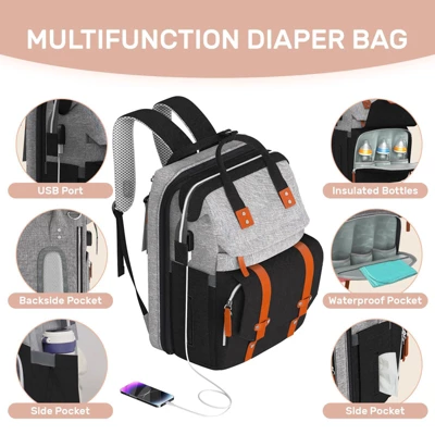 Itopfox Large Diaper Backpack With Changing Station, Multifunctional Baby Bag For Essentials, Ideal Shower Gift 5 Itopfox Large Diaper Backpack With Changing Station, Multifunctional Baby Bag For Essentials, Ideal Shower Gift - Image 5