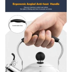 Itopfox 2 Quart Stainless Steel Whistling Tea Kettle, Stovetop Teakettle With Ergonomic Folding Handle, Small Teapot For Tea, Coffee, Silver -Kid's Home GUEST 2b8be310 fe71 4aa3 ae2a 5cf63f8d936a