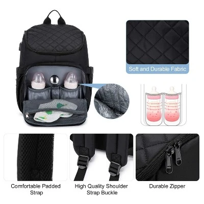 Itopfox Large Capacity Baby Diaper Backpack With Portable Changing Pad, Insulated Bottle Pockets, And Multiple Storage Compartments 3 Itopfox Large Capacity Baby Diaper Backpack With Portable Changing Pad, Insulated Bottle Pockets, And Multiple Storage Compartments - Image 3
