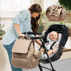 Itopfox Small Baby Diaper Backpack, Water-Resistant Travel Bag For Mom With Changing Pad, Stroller Straps, Lightweight & Stylish - Khaki 9 Itopfox Small Baby Diaper Backpack, Water-Resistant Travel Bag For Mom With Changing Pad, Stroller Straps, Lightweight & Stylish - Khaki -Kid's Home GUEST 2c175ccf 8603 44af 9335 b9bf29aeddda