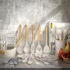 Itopfox 34-Piece Silicone Kitchen Utensil Set With Wooden Handles, Heat-Resistant Tools For Nonstick Cookware Including Grater