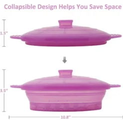 Itopfox Microwave Steamer Cooker Collapsible Bowl With Handle & Lid For Vegetables, Fish, Meal Prep - BPA Free, Dishwasher Safe, Easy Storage, Purple -Kid's Home GUEST 2e4dfe8c 0c9b 4c09 b91a d1769e595e1b
