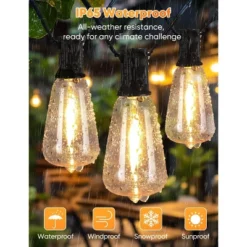 Itopfox LED Outdoor String Lights With Remote, 100FT Commercial Grade Waterproof Patio Lights, 30+2 ST38 Dimmable Edison Bulbs, Warm White Rope Light -Kid's Home GUEST 2f39d40a 85dc 41f1 9b1e 05a325d317b1
