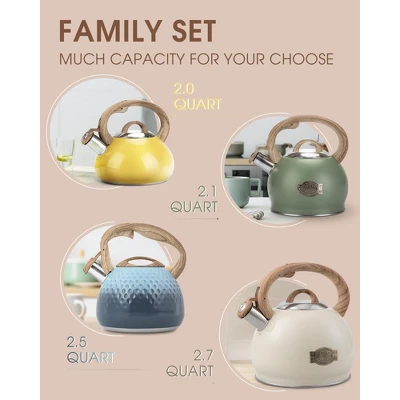 Itopfox Stovetop Teapot With Loud Whistle, Food Grade Stainless Steel And Smooth Wood Handle, Elegant Yellow Design For Tea, Coffee, Hiking, Picnic 7 Itopfox Stovetop Teapot With Loud Whistle, Food Grade Stainless Steel And Smooth Wood Handle, Elegant Yellow Design For Tea, Coffee, Hiking, Picnic - Image 7