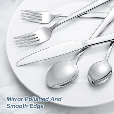 Itopfox 60 Piece Silverware Set For 12, Stainless Steel Flatware Set Includes Spoons Knives Mirror Polished Cutlery For Home Kitchen Restaurant Hotel 2 Itopfox 60 Piece Silverware Set For 12, Stainless Steel Flatware Set Includes Spoons Knives Mirror Polished Cutlery For Home Kitchen Restaurant Hotel - Image 2