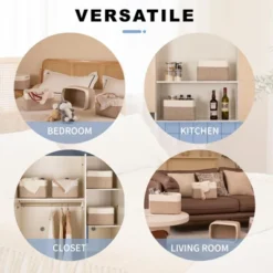 Itopfox 4 Pack Woven Storage Baskets For Organizing Toys, Books, Towels, And Clothes - Durable And Stylish Gift Basket Bins For Shelves 8 Itopfox 4 Pack Woven Storage Baskets For Organizing Toys, Books, Towels, And Clothes - Durable And Stylish Gift Basket Bins For Shelves -Kid's Home GUEST 30c11ae5 5804 4422 9561 c89e413288fe