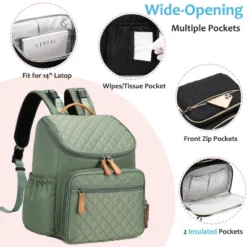 Itopfox Large Capacity Water-Resistant Diaper Backpack With Insulated Pockets, Stroller Buckle, Anti-Theft Design, Green Nylon 11 Itopfox Large Capacity Water-Resistant Diaper Backpack With Insulated Pockets, Stroller Buckle, Anti-Theft Design, Green Nylon -Kid's Home GUEST 30c3604b f66a 473d b236 32c899299183