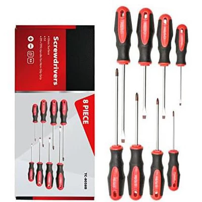 Itopfox 8-Piece Magnetic Screwdriver Set With Red Tip, 4 Phillips & 4 Slotted Tips, Professional Cushion Grip For High Torque 1 Itopfox 8-Piece Magnetic Screwdriver Set With Red Tip, 4 Phillips & 4 Slotted Tips, Professional Cushion Grip For High Torque