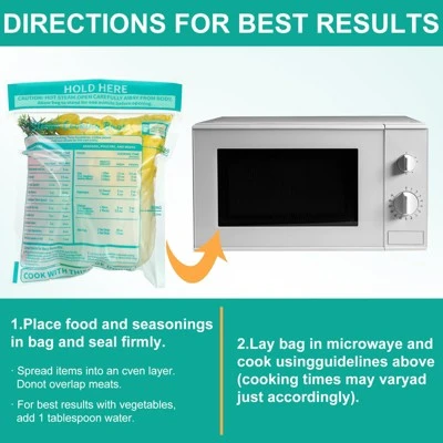 Itopfox 100 Pcs Reusable Zipper Microwave Steam Bags For Cooking Vegetables, Potatoes, And Meat - Leakproof & Durable 3 Itopfox 100 Pcs Reusable Zipper Microwave Steam Bags For Cooking Vegetables, Potatoes, And Meat - Leakproof & Durable - Image 3