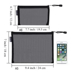 Itopfox 6-Piece Nylon Mesh Cosmetic Zipper Bags Set, Black Travel Organizer Pouches For Makeup, Diaper Bag (A5 & A6 Sizes) -Kid's Home GUEST 325d9d38 2c60 4d68 9f0d 8f42e11b027f