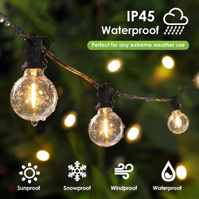 Itopfox 100Ft LED Outdoor String Lights, Dimmable Patio Lights, Waterproof Shatterproof G40 Globe Bulb String For Backyard Bistro 2 Itopfox 100Ft LED Outdoor String Lights, Dimmable Patio Lights, Waterproof Shatterproof G40 Globe Bulb String For Backyard Bistro - Image 2