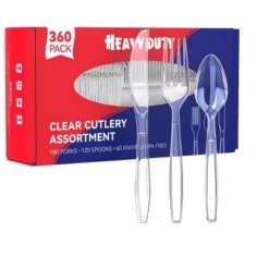 Itopfox 360-Piece Heavy Duty Clear Plastic Silverware Set - Forks, Spoons, Knives Heat Resistant Disposable Utensils For Parties, Events Everyday Use 15 Itopfox 360-Piece Heavy Duty Clear Plastic Silverware Set - Forks, Spoons, Knives Heat Resistant Disposable Utensils For Parties, Events Everyday Use -Kid's Home GUEST 32db1e50 ed4f 448e acc6 d85771af604e