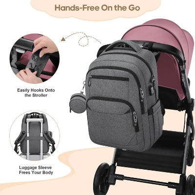 Itopfox Multi-Function Baby Diaper Backpack With Portable Changing Pad, Pacifier Holder, USB Charging Port, Ideal For Moms And Dads 2 Itopfox Multi-Function Baby Diaper Backpack With Portable Changing Pad, Pacifier Holder, USB Charging Port, Ideal For Moms And Dads - Image 2