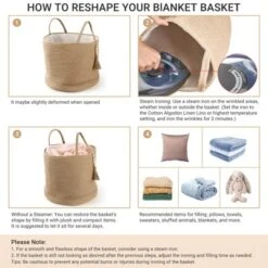 Itopfox Woven Storage Basket With Wooden Bead Decoration, Natural Rope Basket For Toys, Clothes, Shoes, Plant Organizer Bin With Handles, Home Decor 13 Itopfox Woven Storage Basket With Wooden Bead Decoration, Natural Rope Basket For Toys, Clothes, Shoes, Plant Organizer Bin With Handles, Home Decor -Kid's Home GUEST 3346d64e d43b 495f a686 f69b91d14c01