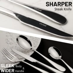 Itopfox 16-Piece Heavy Duty Silverware Set With Steak Knives, Stainless Steel Cutlery For 4, Dishwasher Safe Flatware For Home, Dorms, Restaurants -Kid's Home GUEST 34a84e72 a884 4cea 93d9 edb8a8558967