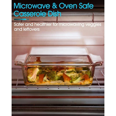 Itopfox Square Glass Baking Dish With Lid, Microwave, Oven & Dishwasher Safe Bakeware For Casseroles, Desserts & More 8 Itopfox Square Glass Baking Dish With Lid, Microwave, Oven & Dishwasher Safe Bakeware For Casseroles, Desserts & More - Image 8