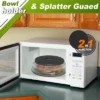 Itopfox Microwave Food Cover And Mat, Large Vented Collapsible Splatter Guard Dish Plate Lid & Silicone Round Kitchen Mat, 4 In 1