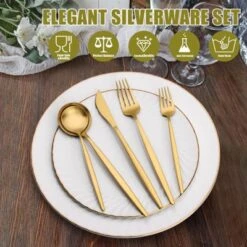 Itopfox 40-Piece Gold Flatware Set For 8, Stainless Steel Cutlery Set With Forks, Knives, Spoons, Elegant Satin Finish For Home, Kitchen, Restaurant -Kid's Home GUEST 3753e13c fdaf 43f1 beb2 5823ebed36e4