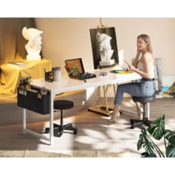 Itopfox Modern Computer Desk With Storage & Headphone Hook, Large Office Gaming Work Table, Splice Board Design, White Finish 13 Itopfox Modern Computer Desk With Storage & Headphone Hook, Large Office Gaming Work Table, Splice Board Design, White Finish -Kid's Home GUEST 375c5f37 97d8 4684 b259 1a04a8af0b0a