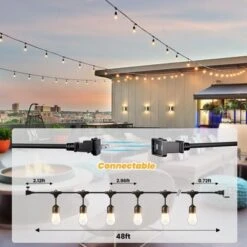 Itopfox Outdoor String Lights With 32 Antique LED Bulbs, IP65 Waterproof Hanging Cafe Market Lighting, Dimmable Warm White 2700K -Kid's Home GUEST 39a28b60 6e1f 4aaa afcb 80e8a4723d21