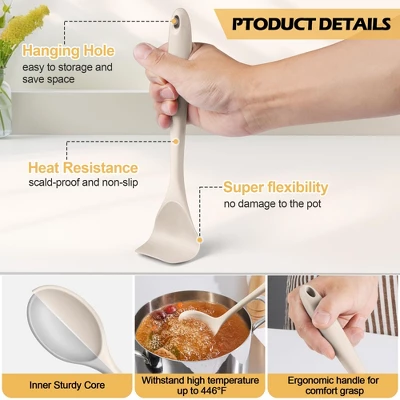 Itopfox 15-Piece Kitchen Cooking Utensils Set With Holder, Heat Resistant Food Grade Silicone Utensils For Nonstick Cookware, Dishwasher Safe 2 Itopfox 15-Piece Kitchen Cooking Utensils Set With Holder, Heat Resistant Food Grade Silicone Utensils For Nonstick Cookware, Dishwasher Safe - Image 2